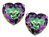 Original Star K™ 7mm Heart Mystic Rainbow Topaz Earring Studs