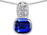 Original Star K™ Large 11x13 Cushion Cut Created Sapphire Bali Style Pendant