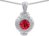 Original Star K™ 8mm Created Ruby Bali Style Pendant