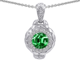 Original Star K™ 8mm Simulated Emerald Bali Style Pendant