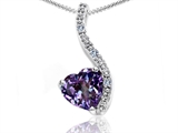 Tommaso Design™ Heart Shape 6mm Simulated Alexandrite and Diamond Pendant