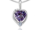 Tommaso Design™ Heart Shape Simulated Alexandrite and Diamond Pendant