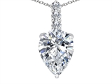 Tommaso Design™ Genuine Pear Shape White Topaz and Diamond Pendant