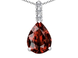 Tommaso Design™ Genuine Pear Shape Garnet and Diamond Pendant