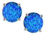 Original Star K™ Round 7mm Created Blue Opal Earring Studs
