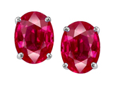 Tommaso Design™ Oval 8x6mm Created Ruby Earring Studs