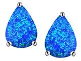 Original Star K™ Pear Shape 9x7mm Created Blue Opal Earring Studs