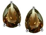 Original Star K™ Pear Shape 9x7mm Genuine Smoky Quartz Earring Studs