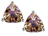 Original Star K™ Trillion 7mm Genuine Smoky Quartz Earring Studs