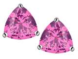 Original Star K™ Trillion 7mm Created Pink Sapphire Earring Studs