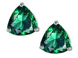 Original Star K™ Trillion 7mm Simulated Emerald Earring Studs