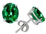 Original Star K™ Oval 8x6mm Simulated Emerald Earring Studs