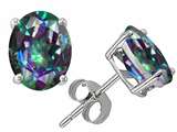 Original Star K™ Oval 8x6mm Mystic Rainbow Topaz Earring Studs