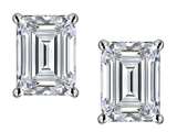 Original Star K™ Emerald Cut 8x6mm Genuine White Topaz Earrings