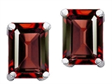 Original Star K™ Emerald Cut 8x6mm Genuine Garnet Earrings