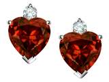 Original Star K™ 7mm Heart Shape Simulated Garnet Earrings