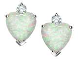 Original Star K™ 7mm Heart Shape Created Opal Earrings