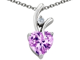 Original Star K™ 8mm Heart Shape Genuine Rose De France Amethyst Pendant
