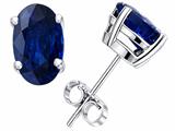 Tommaso Design™ Large Oval 8x6 Classic Genuine Blue Sapphire Earring Studs