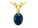 Tommaso Design™ Genuine Sapphire and Diamond Pendant
