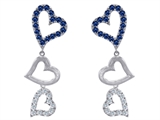 Original Star K™ Dangling Heart with Created Sapphire Heart Earrings