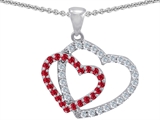 Original Star K™ Lab Created Ruby Double Heart Pendant