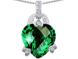 Original Star K™ Large 13mm Heart Shaped Simulated Emerald Designer Pendant