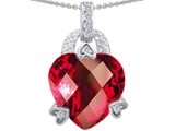 Original Star K™ Large 13mm Heart Shaped Created Ruby Designer Pendant