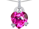Original Star K™ Large 13mm Heart Shaped Created Pink Sapphire Designer Pendant