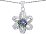 Original Star K™ Round Genuine Mystic Topaz Flower Pendant