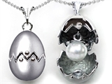 Original Star K™ Egg Pendant with June Birthstone Simulated Pearl Surprise Inside