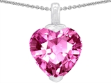 Original Star K™ 10mm Heart Shape Created Pink Sapphire Pendant