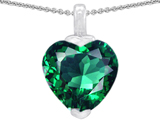 Original Star K™ 10mm Heart Shaped Simulated Emerald Pendant