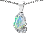 Original Star K™ Heart Shaped Created Opal And Cubic Zirconia Pendant