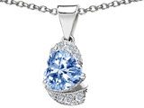 Original Star K™ Heart Shaped Simulated Aquamarine Pendant