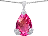 Original Star K™ Large 11x17 Pear Shape Created Pink Sapphire Designer Pendant