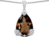 Original Star K™ Large 11x17 Pear Shape Genuine Smoky Quartz Designer Pendant