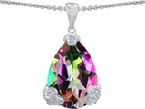 Original Star K™ Large 11x17 Pear Shape Multicolor Mystic Topaz Designer Pendant