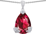Original Star K™ Large 11x17 Pear Shape Created Ruby Designer Pendant