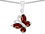 Original Star K™ Butterfly  Pendant Made with Genuine Garnet