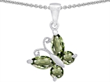 Original Star K™ Butterfly Pendant Made with Simulated Green Sapphire