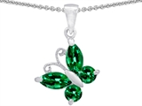 Original Star K™ Butterfly Pendant Made with Simulated Emerald