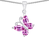Original Star K™ Butterfly Pendant Made with Created Pink Sapphire