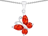 Original Star K™ Butterfly Pendant Made with Simulated Mexican Fire Opal