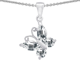Original Star K™ Butterfly 1-inch Pendant Made with Genuine White Topaz