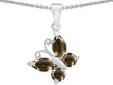 Original Star K™ Butterfly Pendant Made with Genuine Smoky Quartz