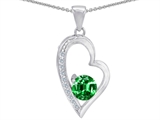 Original Star K™ Round Simulated Emerald Heart Pendant