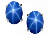 Tommaso Design™ Genuine Created Star Sapphire Earring Studs