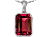 Original Star K™ Emerald Cut 10x8mm Created Ruby Pendant