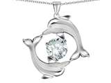 Original Star K™ Round Genuine White Topaz Dolphin Pendant